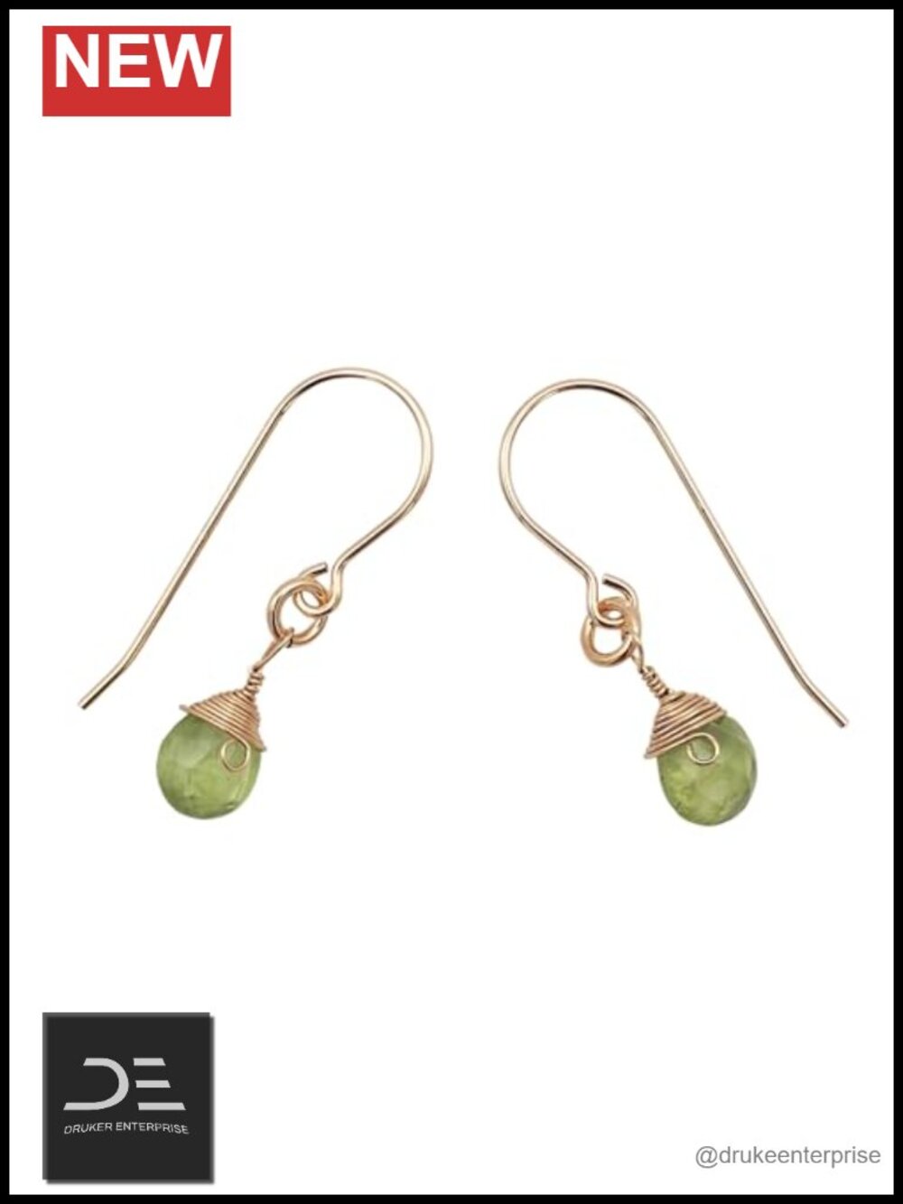 Genuine Peridot 14K Gold Filled Drop Earrings: Birthstone Handcrafted Dangle